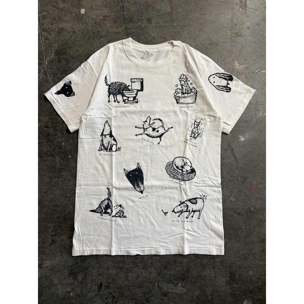 Vintage 1990's Dog AOP Studio Roja Joe Tee Shirt Size Large Single Stitch